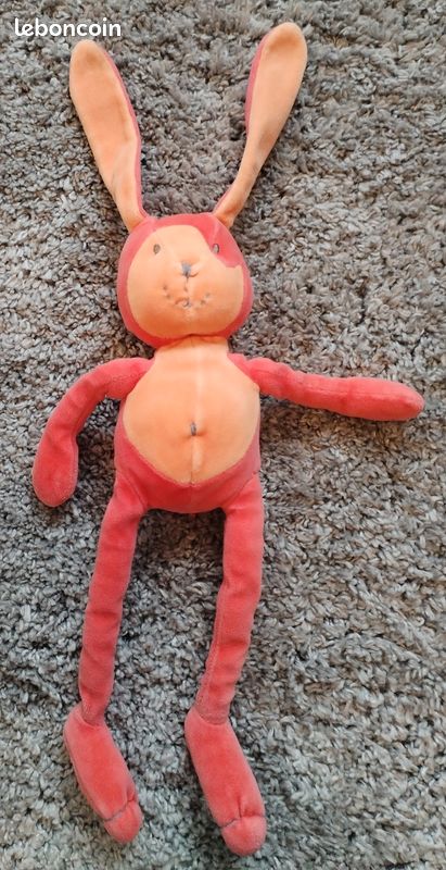 Doudou et Compagnie Doudou Lapin Rose avec Marionnettes à Doigt Les