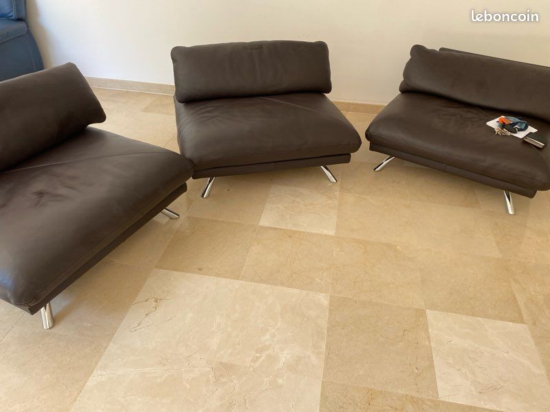 Fauteuils Roche Bobois marron foncé (image 5)