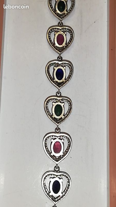 Bracelet En Argent 925/1000 - Style Chaîne Fantaisie "grappe De Perles" - Neuf Avec étiquettes