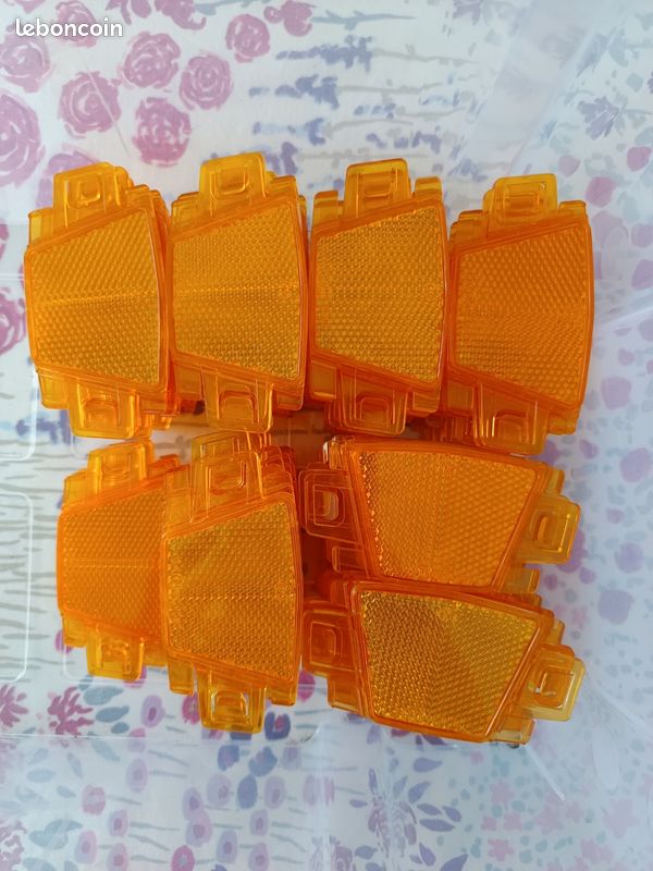 Lot De 12 Réflecteurs De Rayons Pour Vélo Yeux De Chat Orange - Sécurité VTT Vélo De Route