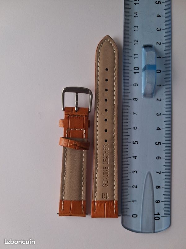 Bracelet de montre en cuir véritable 18mm neuf (image 2)