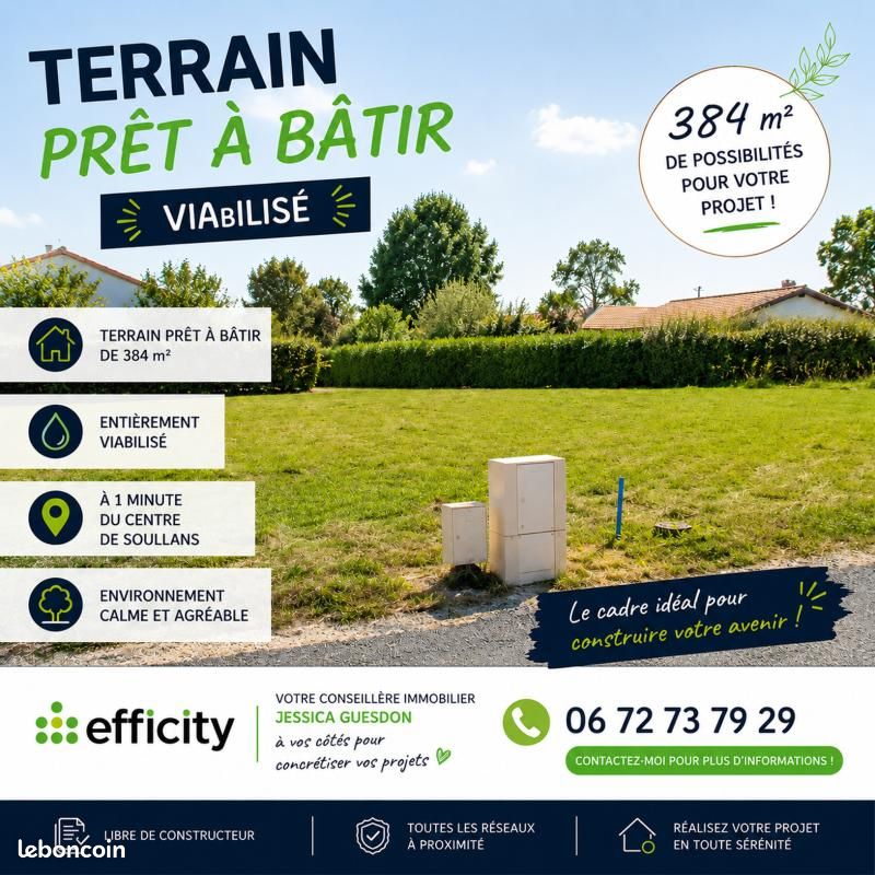 Terrain 384 m² Soullans · 77 960 €