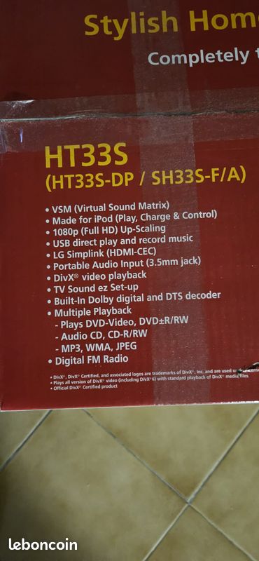 Home Cinéma LG HT33S 2.1 avec caisson de basses et lecteur DVD (image 2)