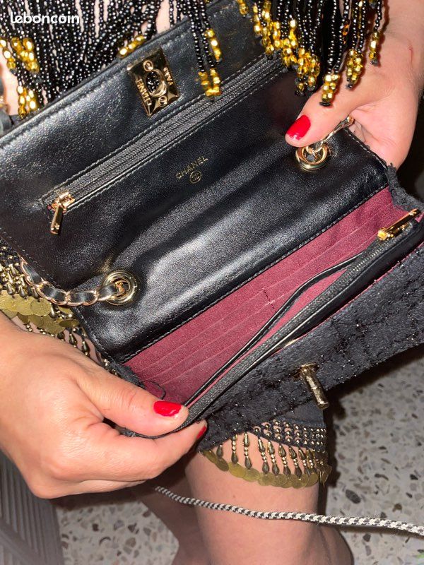Sac à rabat Chanel en Tweed Noir (image 5)