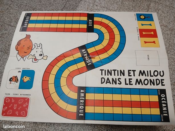 anciens jeux de société tintin et Milou vers la Lune bon état