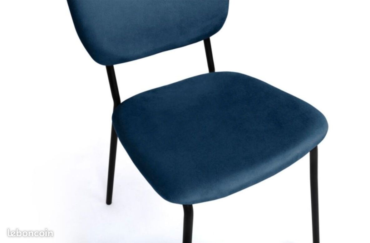 🚨 Lot de 4 Chaises neuves- bleu canard (image 5)
