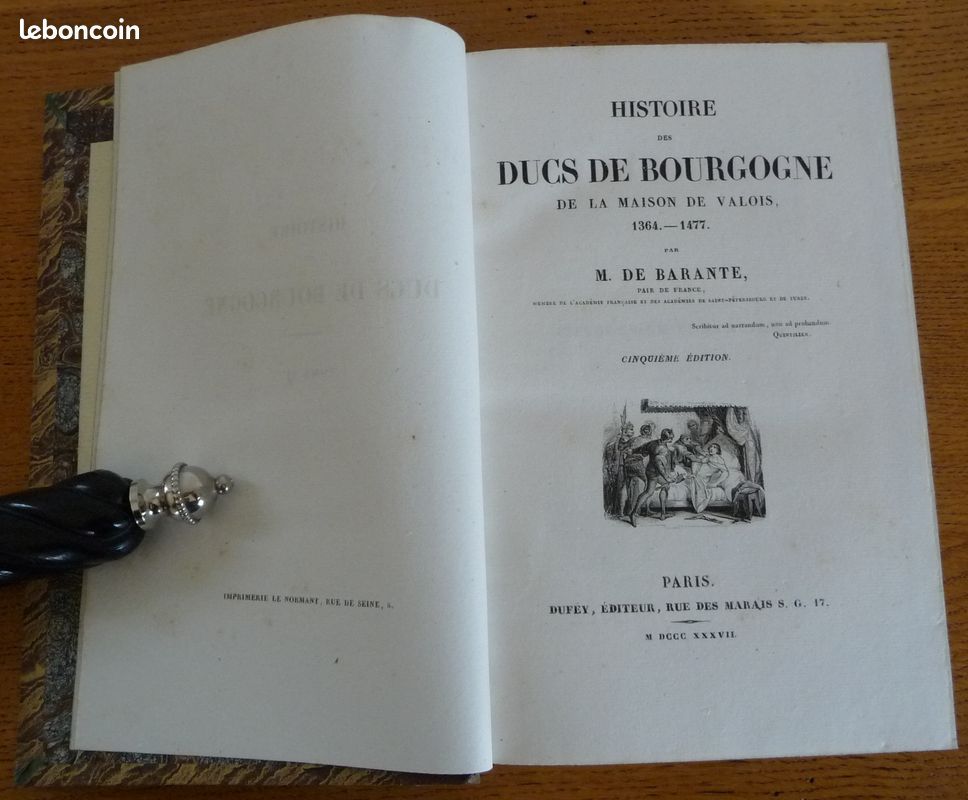 HISTOIRE des DUCS de BOURGOGNE - T9 par M. De Barante (1837) (image 2)