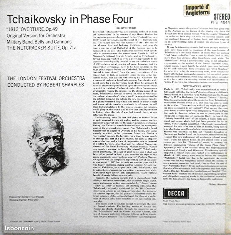 Tchaikovsky - disque 33 tours -1812 ouverture (image 2)