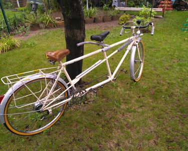 Tandem Bi Bici Vintage - 5 Vitesses - Cadre Acier Rouge - 26 Pouces - Italie