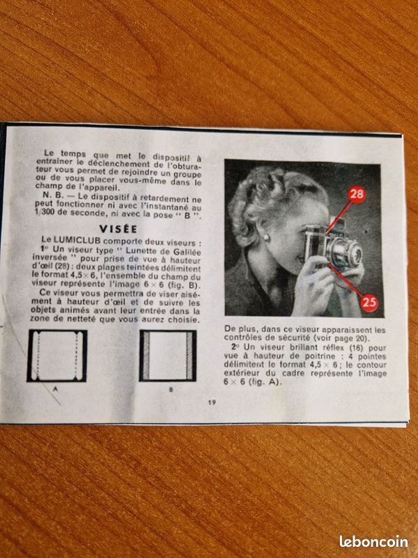 Appareil Photo Lumière Lumiclub 6x6 France 1950, Objectif SOM Berthiot Flor 3,5/75