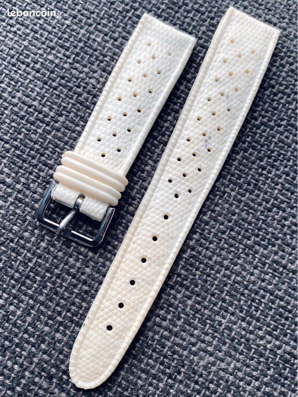 Bracelet montre de plongée vintage Tropic SUB 19mm crème Exc+ (image 1)