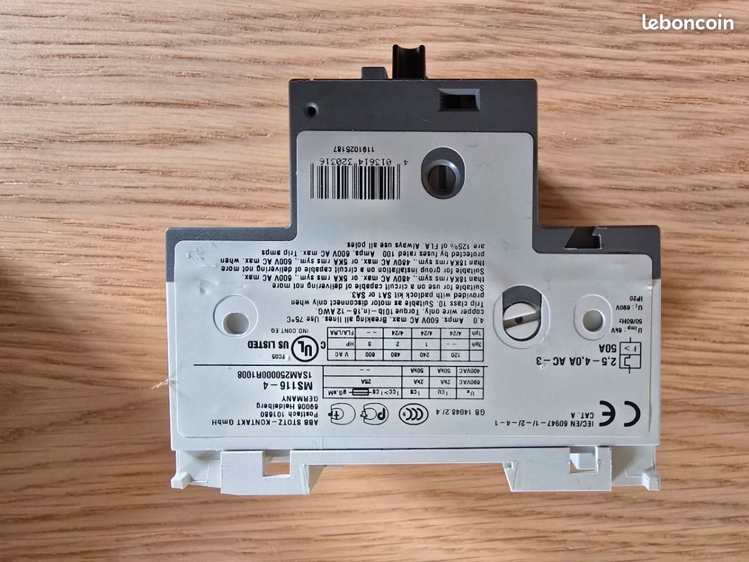 Disyuntor de motor MS116 6,3-10A Disyuntor de motor MS116 6,3-10A