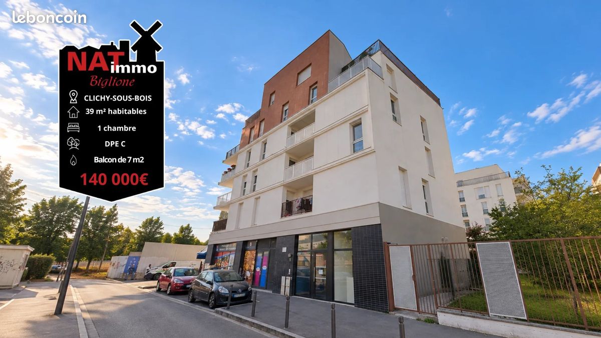 Appartement 2 pièces 39 m² · à Clichy-sous-Bois · 39 m² · 140 000 €