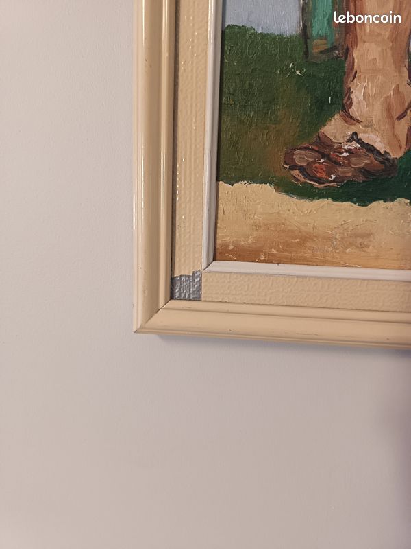 Tableau Vintage "Enfants Poulbot" – Peinture sur toile signée Claude (image 4)