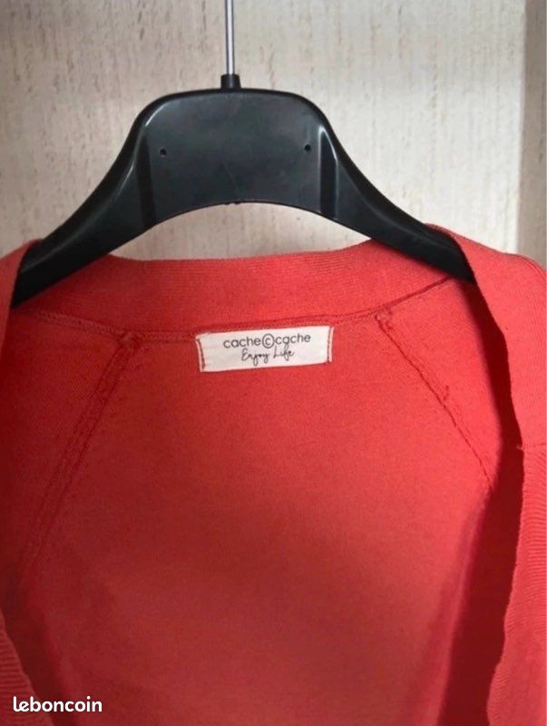 Boléro De Marque CacheCcache , Orange-Rouge , asymétrique , Taille S (image 3)