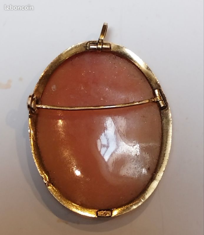 Pendentif broche or camée coquillage (image 3)