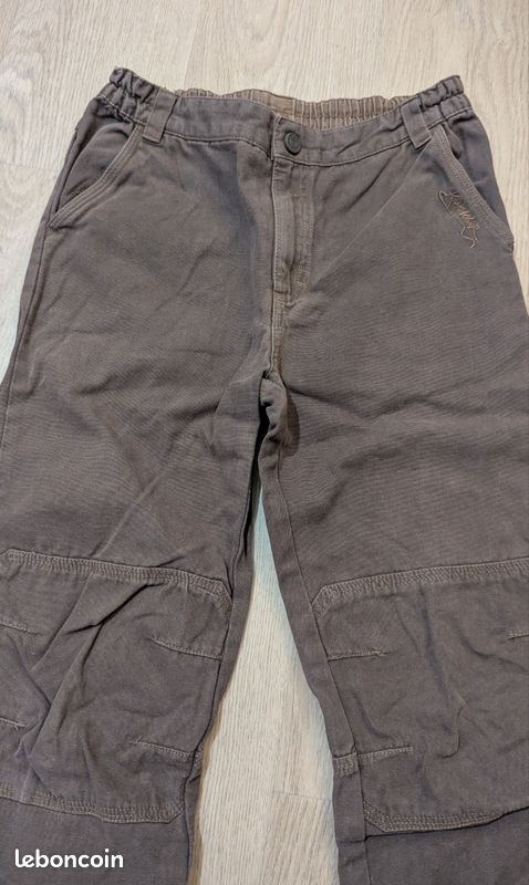 Pantalon marron matière jean garçon 10 ans - Narbonne (image 2)