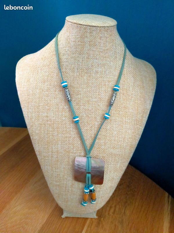 Collier Pendentif En Bois Vintage Avec Breloque Bambou - Chaîne Réglable, Style Ethnique Pour Homme/Femme