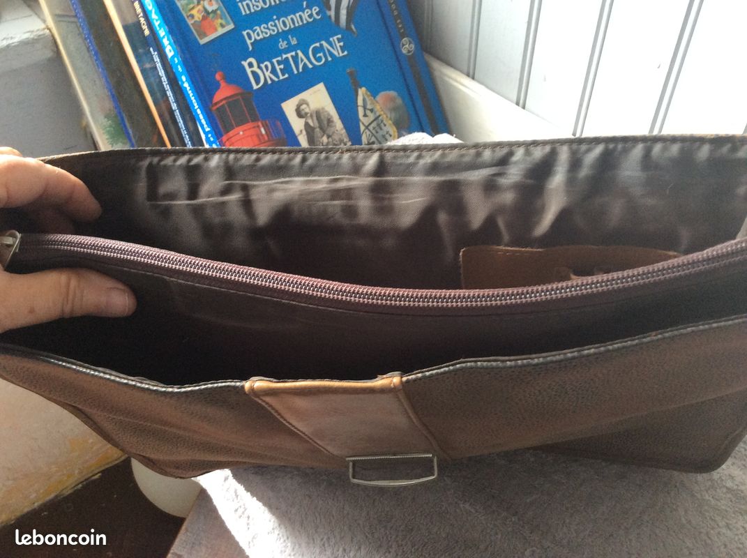 Cartable Ascott bi matière brun .( N/GO) (image 4)