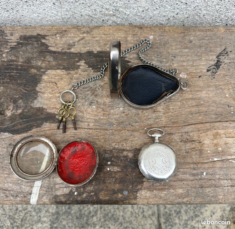 LOT 6 MONTRES gousset ancienne argent poincon crabe sauf une pas de poincon EUR 80,00 - FR