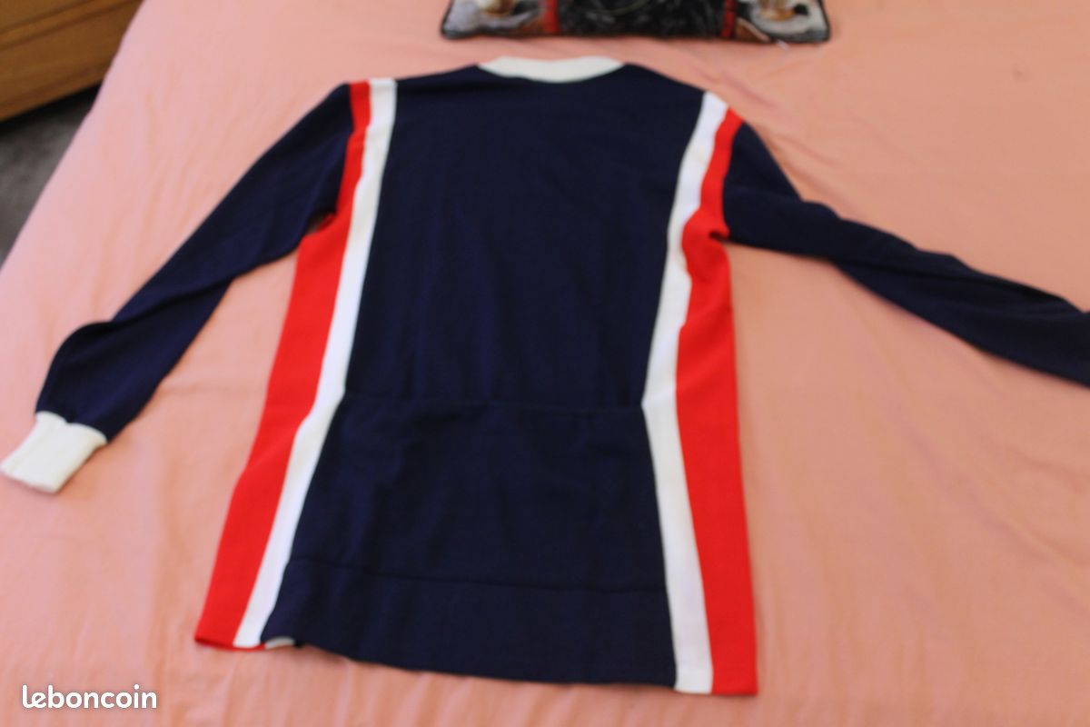 Maillot Cycliste Vintage KOPA HEURTEFEU – Made In France Années 70, Bleu, Taille 2