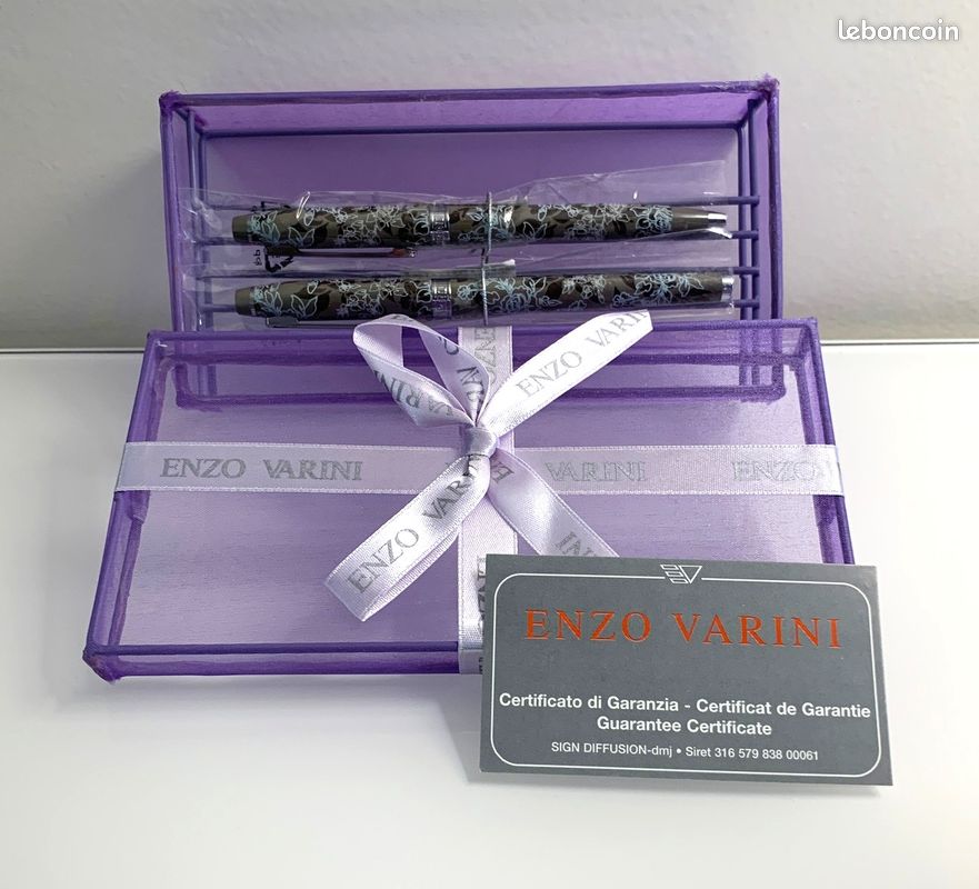 Coffret Stylo Enzo Varini - Bleu - Stylo Bille/roller Classique - Occasion