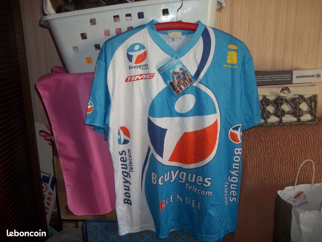 Maillot vélo cyclisme vintage Bouygues telecom Nalini Vendée Time