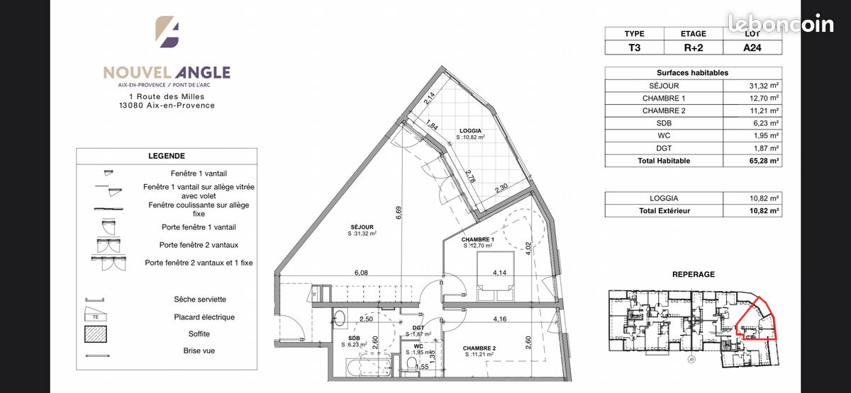 Appartement 3 pièces 76 m² · à Aix-en-Provence · 76 m² · 1 400 €
