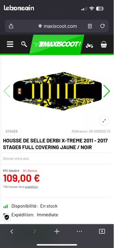 Housse de selle stage 6 neuve derbi 2011-2017 (image 1)