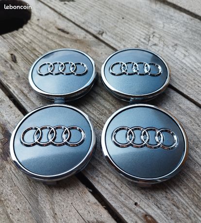 4 pièces 4M0601170 Cache Moyeu Jante Pour Audi Gris Argent 61mm