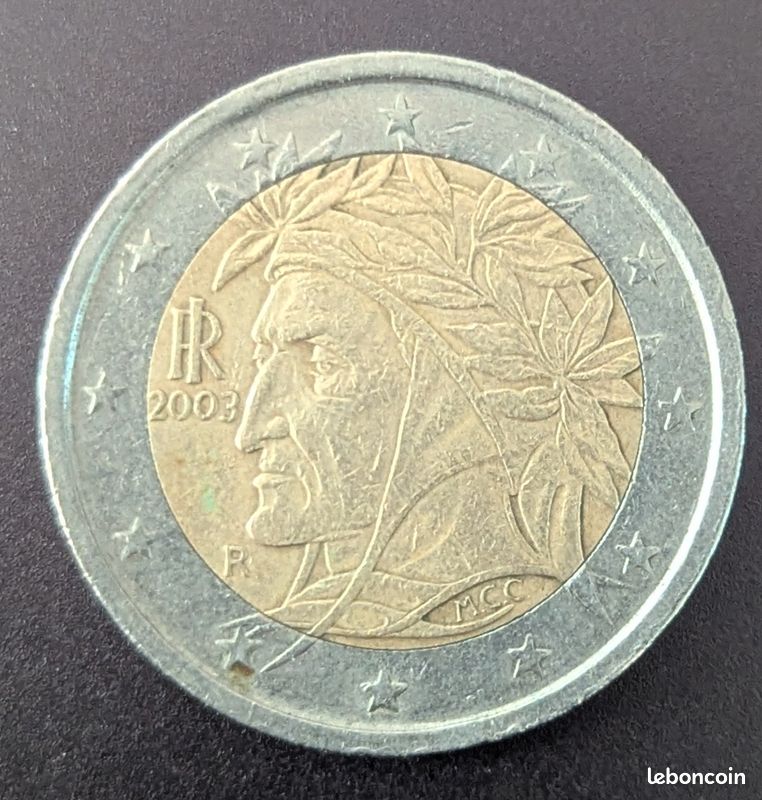 PIÈCE DE 2 euros Italie Alighieri Dante Année 2002 EUR 30,00 - PicClick FR