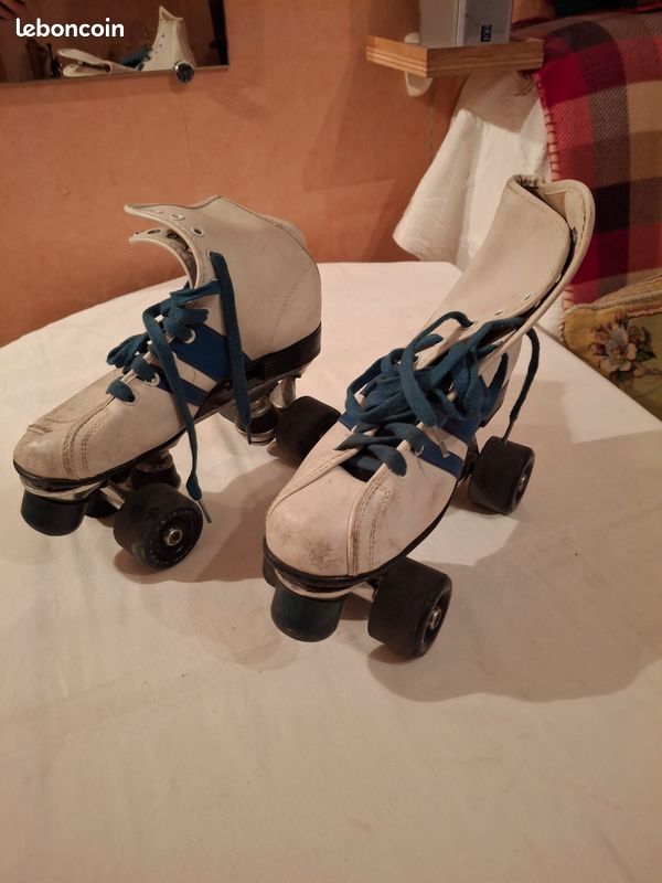 Ancienne Paire De Patins à Roulettes Holy T10 - Chaussures Rollers Vintage USA, Taille 10 (?)