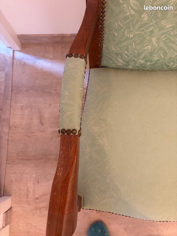 Fauteuil vert voltaire (image 4)