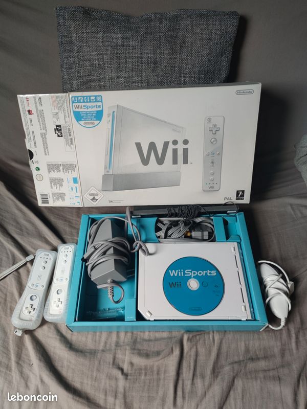 Ensemble console de jeu Wii Nintendo, Wii Fit plus, jeu et volant Mario kart (image 1)