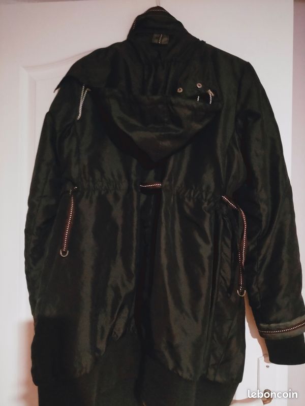 Blouson grand manteau doudoune noir (image 3)