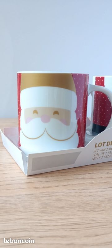 Coffret de 2 Tasses Père Noël - Neuf - Idée cadeau Noël (image 5)