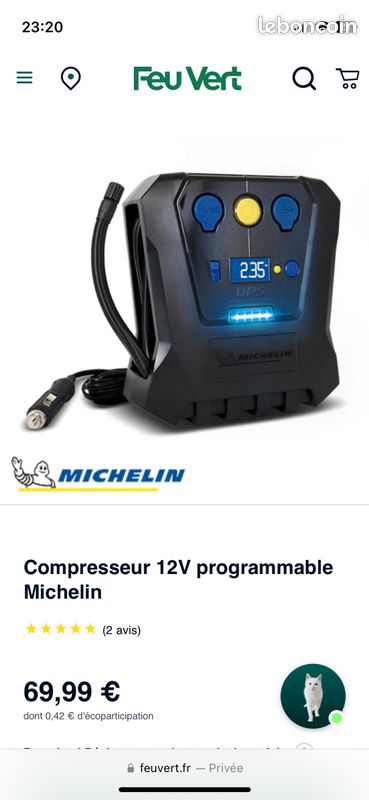 Compresseur 12V programmable Michelin - Feu Vert