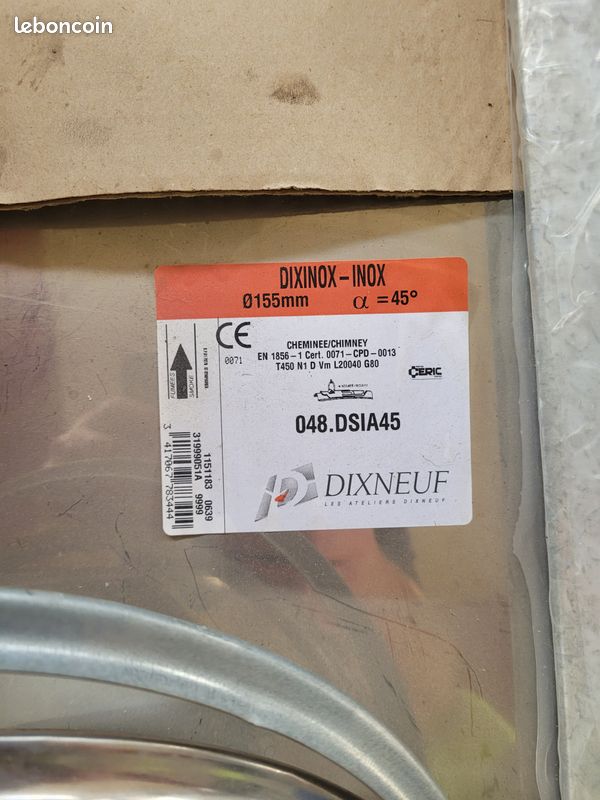Solin inox diamètre 155mm 45° (image 2)