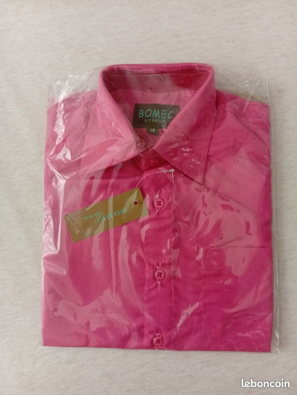 Chemise Manches Courtes Fushia - Taille 3XL - Coupe Décontractée - Facile D'entretien