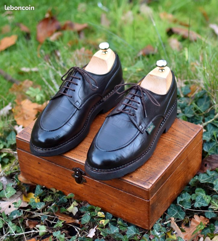 Chaussures Derby Paraboot En Cuir Grainé - Taille 40 (UK 6), Marron, Bon état