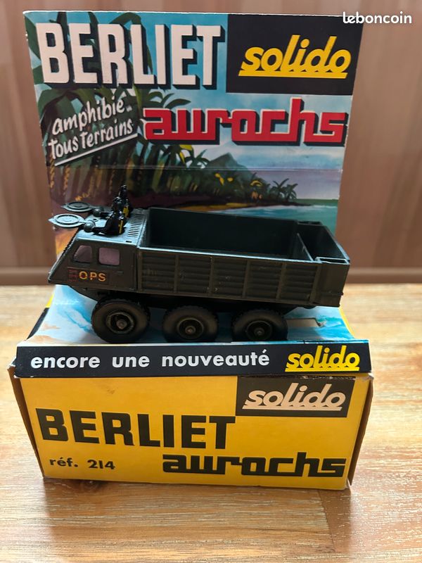 Solido - Vintage - Véhicule militaire Berliet Amphibie