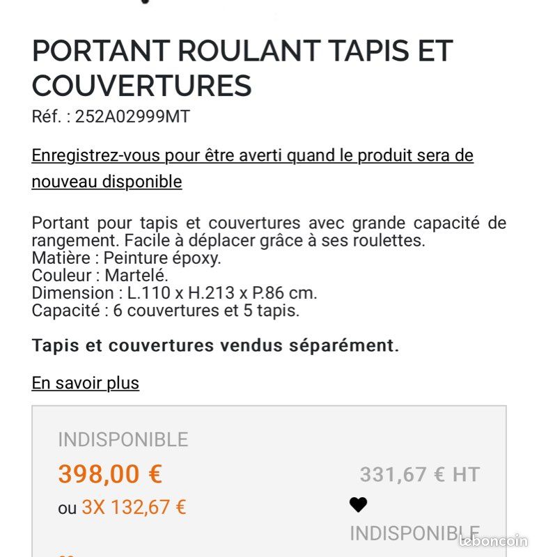 Portant couvertures cheval (image 2)