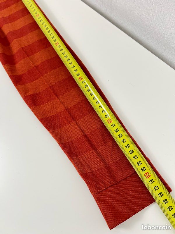Chemise Homme Hugo Boss - Coton Gris Rayé Marron, Taille L (42), Broderie Orange - Occasion Très Bon état