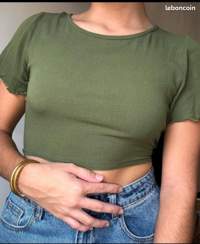 Crop top vert dos nouable (image 1)