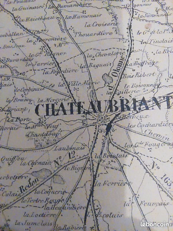 Carte ancienne entoilée de la LOIRE INFÉRIEURE - 1876 - F J PINSON (image 7)