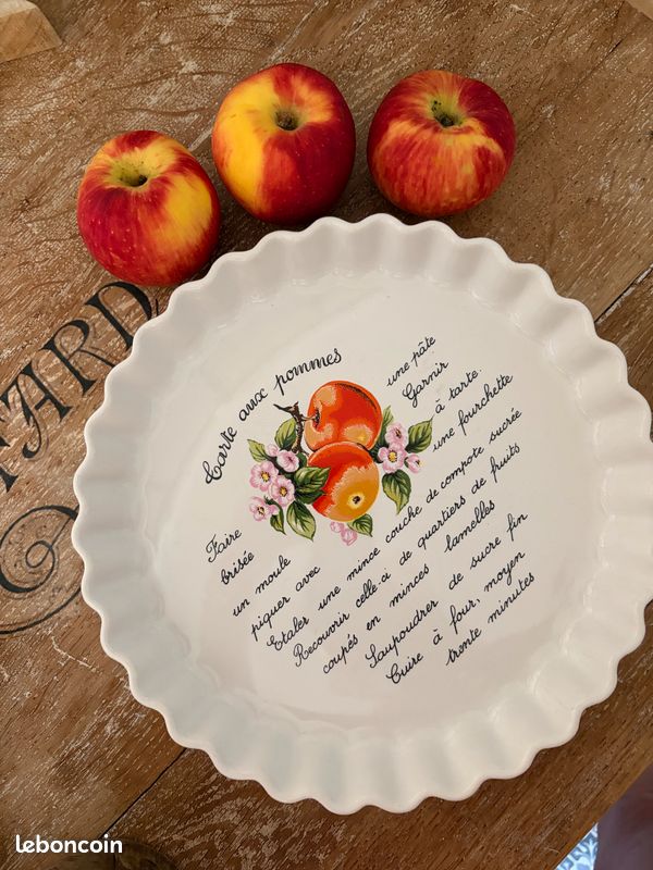 Moule Tarte aux pommes avec recette & dessin 29 cm - Made in France  - TBEG (image 15)