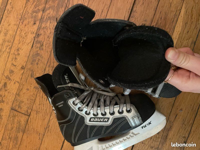 Anciens Patins à Glace Bauer Big Chief - Taille 9 2/3 - Vintage Années 70