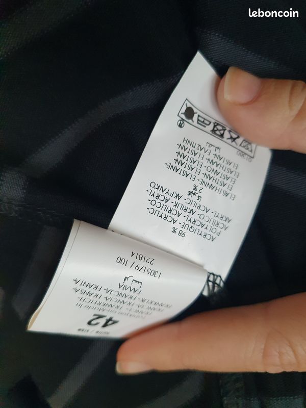 Tunique Noire Rayé Femme T.XL (image 3)