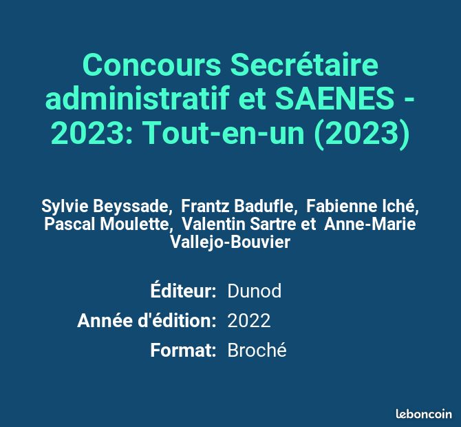 Concours Secrétaire administratif et SAENES - 2023: Tout-en-un (2023) - Sylvie Beyssade, Frant... (image 2)