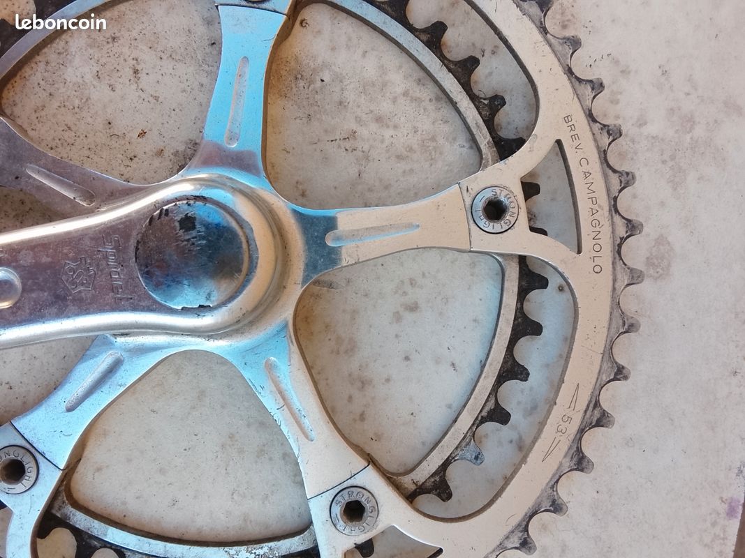 Pédalier Vélo Ancien Campagnolo Victory 53/45 Dents - Longueur De Manivelle 170 Mm, Axe Carré, Occasion